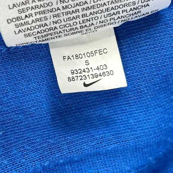 Nike Hooded Sweatshirt Womens Size Small Blue Retro Full Zip Track Jacket Hoodie - Picture 9 of 15